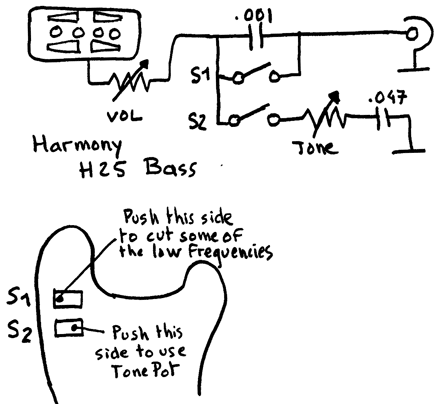 Harmony H25 Bass wiring