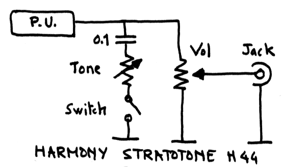 Harmony H44 Stratotone wiring