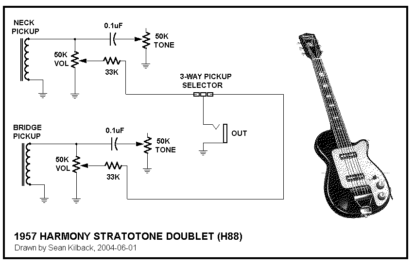 Harmony H88 Stratotone wiring